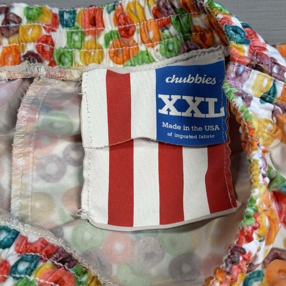 Chubbies Mens XXL Tooty Fruity Fruit Loops Swim Trunks Shorts 5.5 inch RARE - Picture 4 of 8